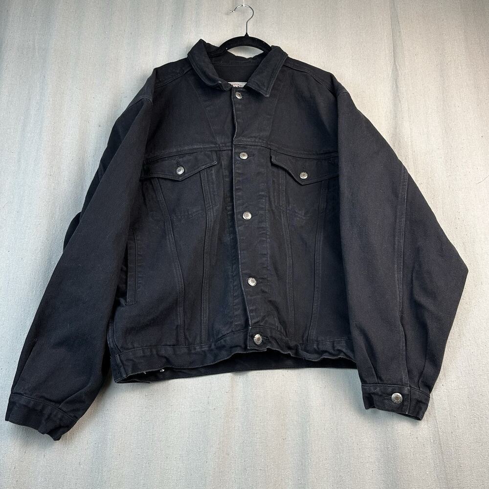 Vintage Bugle Boy Jean New Denim Basics Jacket Black Mens Size Large